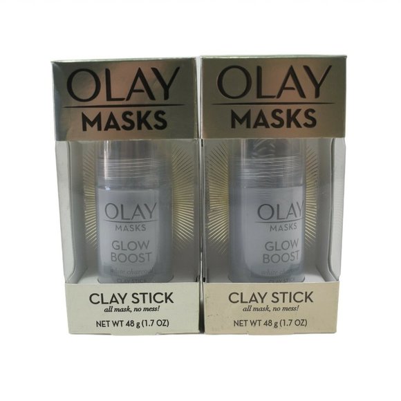 New 2 Olay Glow Boost White Charcoal Facial Mask - Picture 1 of 6